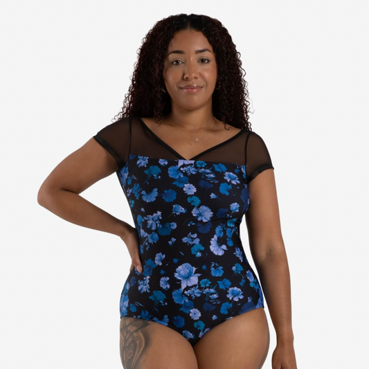 Coastal Bloom Coral Leotard