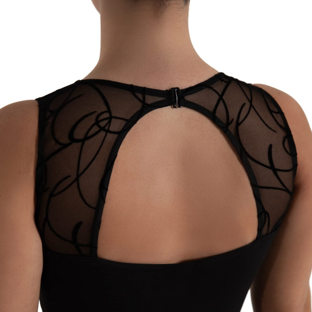 Majestic Lines Diana Leotard - Black