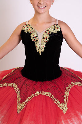 Red and black velvet Tutu