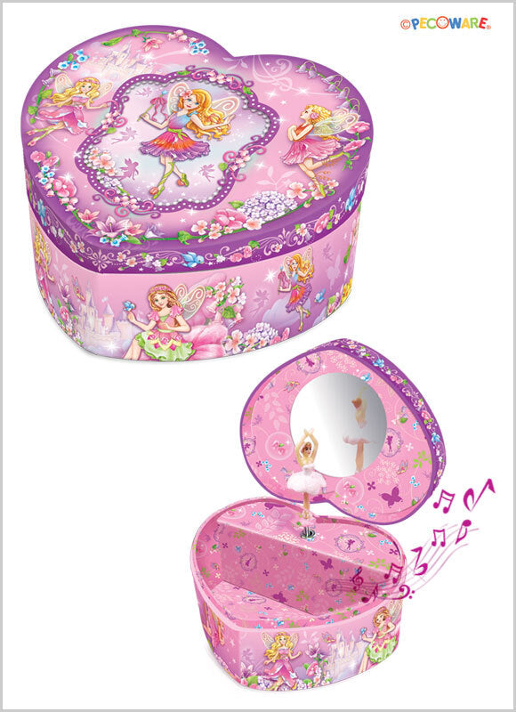 Heart Shaped Musical Jewelry Box - Fairy