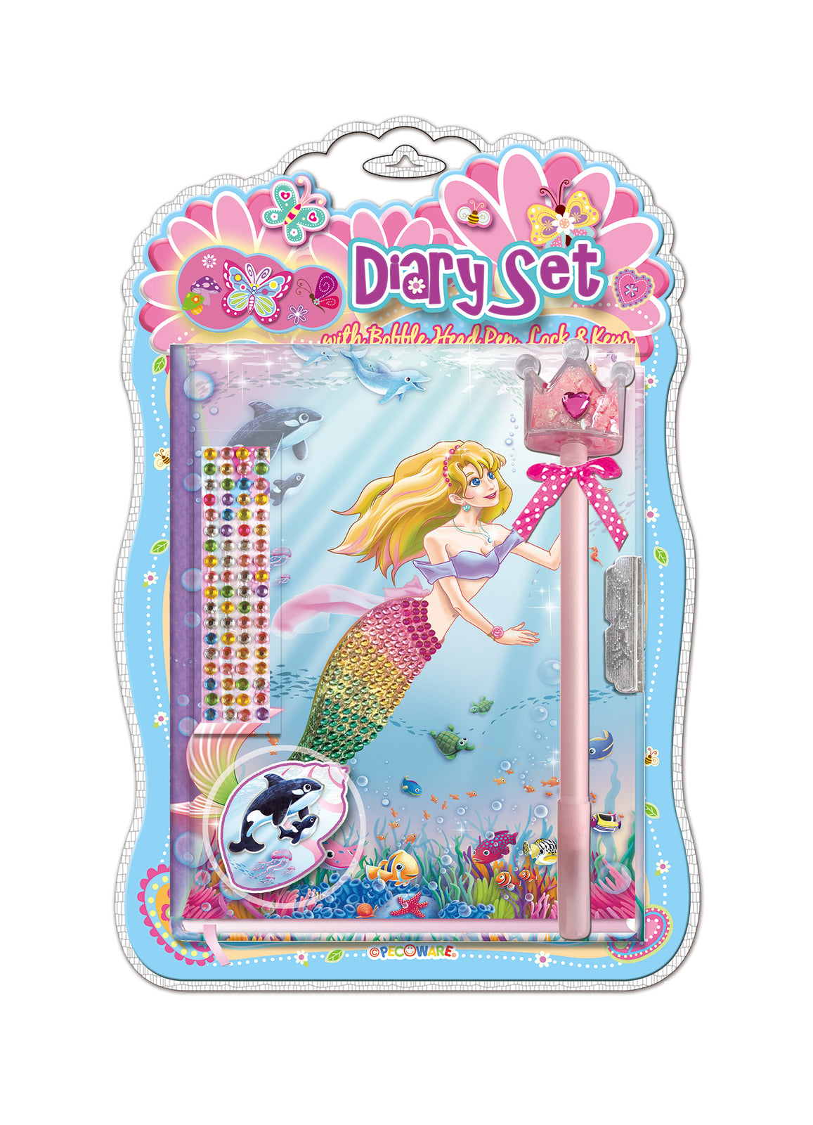 Diary Set with Crown Pen Mermaid