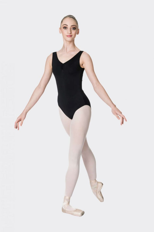 Premium Thick Strap Leotard - Black