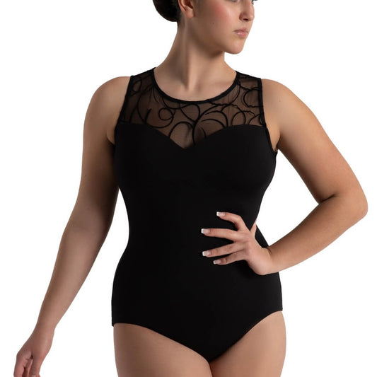Majestic Lines Diana Leotard - Black