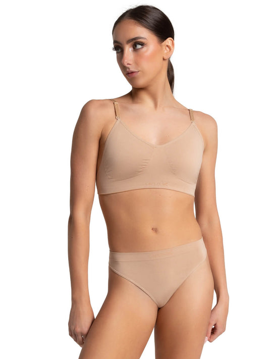 Seamless Clear Back Bra - Capezio