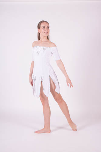 White Velvet dress with silver embellishment