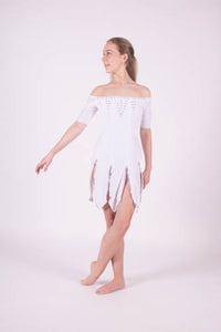 White Velvet dress with silver embellishment
