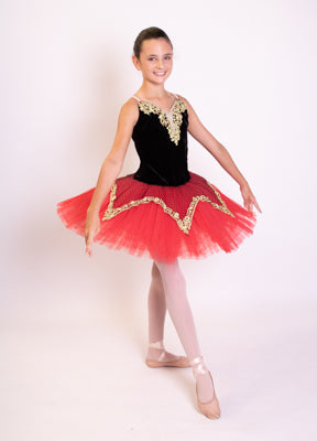 Red and black velvet Tutu