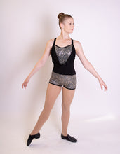 Load image into Gallery viewer, Black and Leopard sequin romper