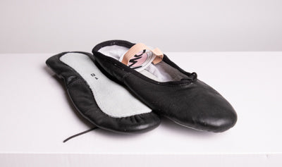 PW Black Leather Full sole ballet shoe