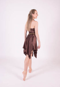 Brown Satin Lyrical Dress