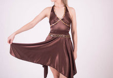 Load image into Gallery viewer, Brown Satin Lyrical Dress