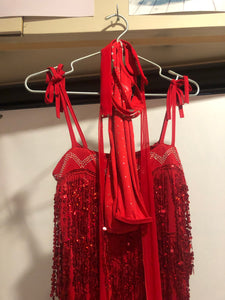 Red flapper ballroom dress
