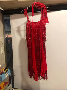 Red flapper ballroom dress